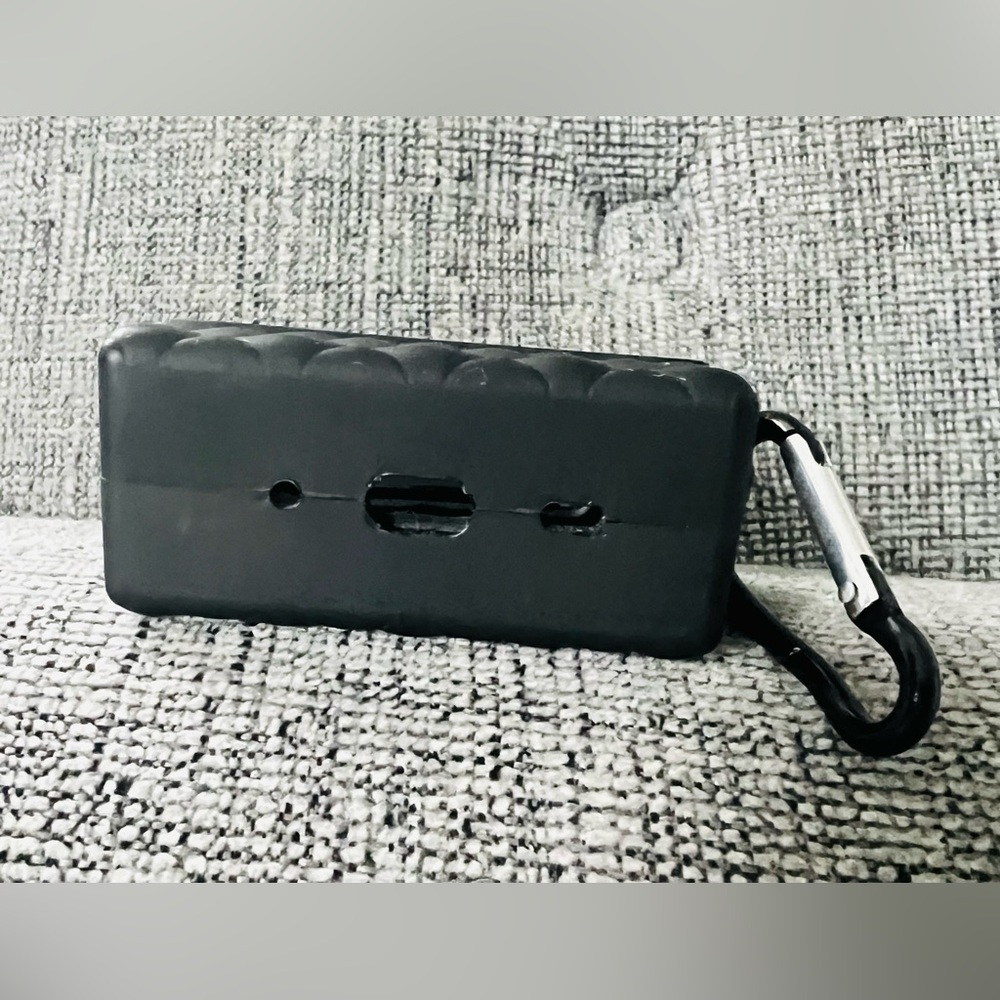 Black CC Mini AirPod Case with Clip - Picture 7 of 7